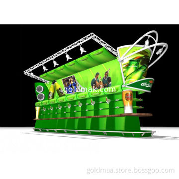 Fashion Retail POS Floor Display Sands / Green Display Cabinet For Products Promotion
